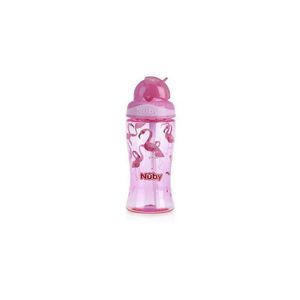 Cana cu pai Nuby anti-alunecare 360 ml 4 ani + Roz imagine