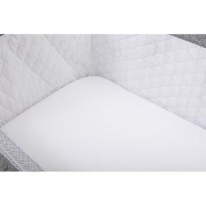 Set 2 cearceafuri cu elastic Bubaba pentru patut leagan sau co-sleeper 90x50 cm Alb si mint imagine