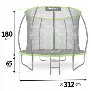 Trambulina de gradina cu plasa interioara 312 cm Neo-Sport NS-10C221 Verde imagine