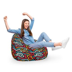 Fotoliu Puf Bean Bag tip Para XL Graffiti Linii Retro imagine