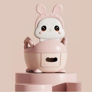 Olita cu manere si reductor moale Little Mom Cute Rabbit Pink imagine