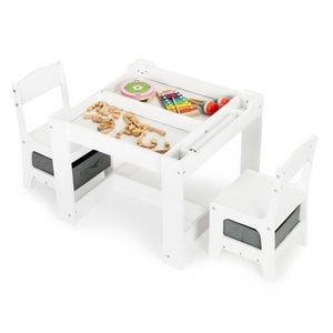 Set de masa Ecotoys cu doua scaune pentru copii imagine