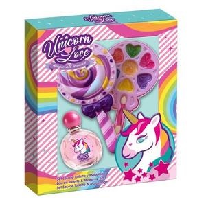 Set cadou fetite Unicorn Love cu apa de toaleta si paleta de machiaj acadea imagine