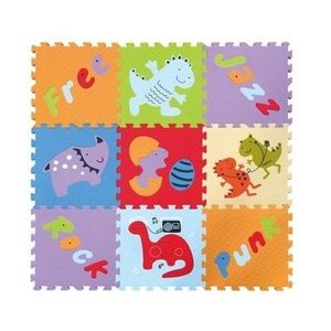 Covoras Puzzle Lumea Dinozaurilor 92x92 cm Babygreat imagine