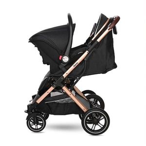 Carucior pentru nou-nascut Storm pana la 22 kg cadru aluminiu Luxe Black imagine