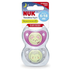 Set 2 suzete Nuk Night-Day din silicon M2 6-18 luni Roz imagine