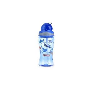 Cana cu pai anti-alunecare Nuby 360 ml 4 ani + albastru imagine