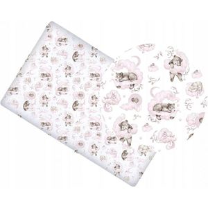 Cearceaf cu banda elastica 160x80 cm Pink Bears imagine