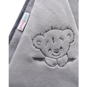 Paturica pufoasa pentru copii Premium Retro Bears Grey 75x100 cm imagine