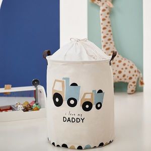 Cos pliabil Sipo pentru jucarii si rufe 35x42 cm bumbac 43l Love Daddy imagine