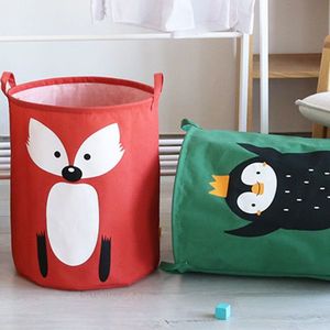 Cos pliabil Sipo pentru jucarii si rufe 35x42 cm bumbac 43l Pinguin imagine