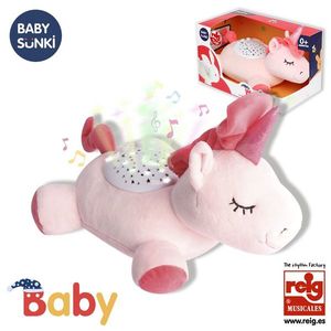 Proiector unicorn de plus 25 cm cu cantece de leagan imagine