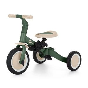 Tricicleta PetiteMars Turbo 5 in 1 multifunctionala, vehicul de impins, bicicleta cufara pedale, cu maner de ghidaj, detasabil, roti din cauciuc, pana la 25 kg, 1.5-5 ani, Verde imagine