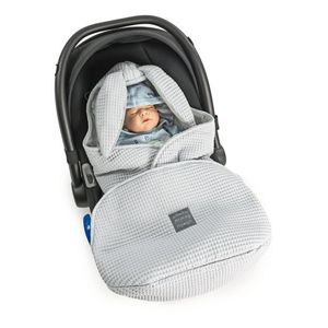 Paturica de infasat tip sac pentru caruciorscaun auto Floo for Baby Footmuff WaffleGrey imagine