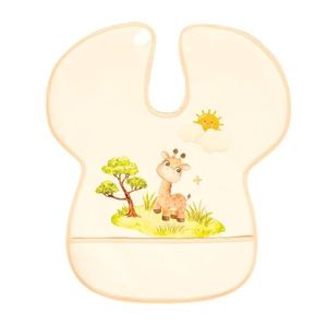 Baveta impermeabila cu protectii pentru umeri Happy Giraffe imagine