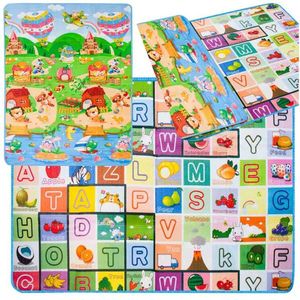 Covor educational din spuma XPE pliabil cu doua fete 180 x 120 Letters Zoo imagine