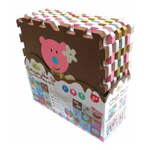 Covoras puzzle Babygreat Fetita ursulet 92x92 cm 13mm GB-M129GB imagine