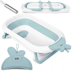 Cadita pliabila cu termometru digital inclus Ricokids Butterfly Blue imagine