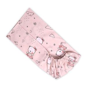 Cearceaf cu banda elastica bumbac ranforce 60 x 120 cm Pink Ballerina Bear imagine