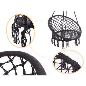 Leagan suspendat pentru interiorexterior cu spatar 80 cm Black imagine