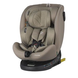 Scaun auto rotativ cu Isofix Coccolle Nova iSize, 40-150 cm, 0-12 ani, omologat R129, Top Tether, Insert nou nascut, Tetiera reglabila, Protectie impact lateral, Pozitie de somn, Sand Beige imagine