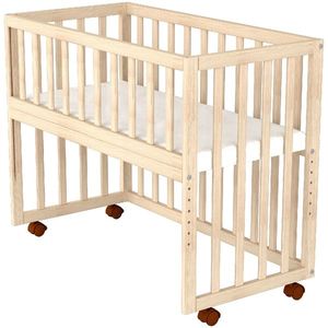 Patut copii din lemn co-sleeper Eva 94x46 cm natur imagine