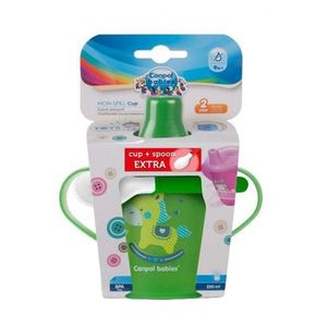 Set cana 250 ml Canpol Babies cu lingurita cadou verde imagine