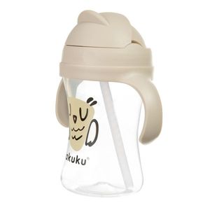 Cana de antrenament Akuku anti-varsare cu pai 300ml Owl imagine