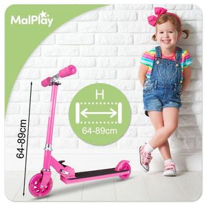 Trotineta pliabila si reglabila cu lumini LED Pink imagine