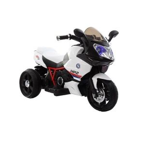 Motocicleta electrica nichiduta Sport HP2 70W pentru copii White cu unitate audio cu Mp3 si lumini led , portbagaj si roti rezistente imagine