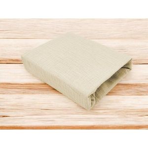 Cearceaf cu elastic MimiNu pentru patut 120x60 cm din bumbac Warm beige imagine