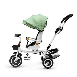 Tricicleta pentru Copii 3 in 1 Juju Bliss Ride, pozitie de somn, reversibila, far luminos, muzica, cos depozitare, gentuta, protectie UV, cauciucuri spuma EVA, greutate maxima admisa 25kg verde imagine