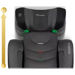 Scaun auto 15-36 kg cu isofix Nukido I-SIZE 100-150 cm Louis Soft NegruGri imagine