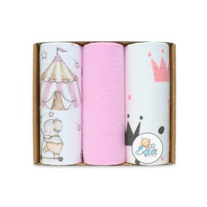 Set 3 scutece din finet 70x80 cm in cutie Pink Mix imagine