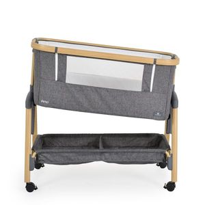 Patut Co-Sleeper cu laterala culisanta si inaltime reglabila Cangaroo Amo Dark grey imagine