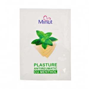 Plasturi antireumatici menthol Minut 12 cm x 18 cm 24 bucati imagine