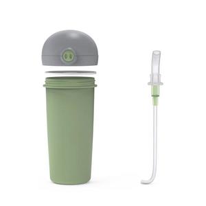 Sticla de plastic cu pai Nava 380 ml verde imagine