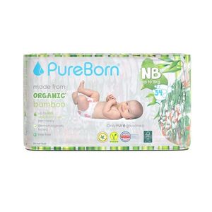 Scutece PureBorn din bambus organic newborn 34 buc imagine