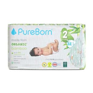 Scutece PureBorn din bambus organic 3-6 kg marime 2, 32 buc imagine