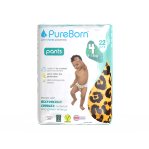 Scutece chilotel PureBorn din bambus organic pull-up 9-15 kg marime 4, 22 buc imagine