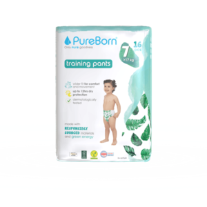 Scutece chilotel PureBorn din bambus organic pull-up 17+ kg marime 7, 16 buc imagine