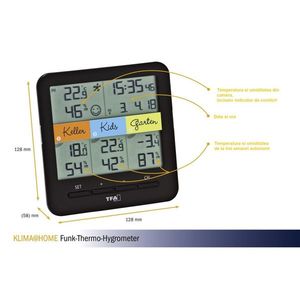 Termo-higrometru digital cu 3 senzori wireless Klimahome compatibil cu Weatherhub SmartHome imagine