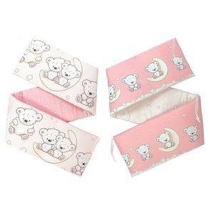 Set aparatori laterale pentru patut 120 x 60 cm Teddy Pink imagine