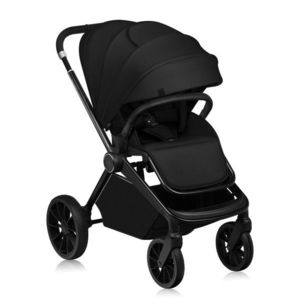 Carucior sport Lionelo Mika Plus Cadru din aluminiu, Cu maner reversibil, Copertina XXL, Spatar reglabil in 3 pozitii, Cu accesorii, Sarcina maxima 22 kg, 6-48 luni, Standard de siguranta EN1888-1, EN1888-2 EN1466 negru imagine