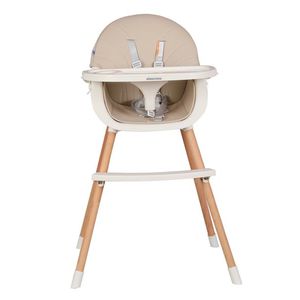 Scaun de masa KikkaBoo 2in1 Nutri Wood Beige imagine