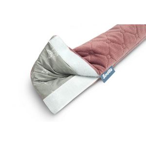 Protectie pufoasa din velur pentru margine patut cu prindere velcro 116 cm Sensillo Pink imagine