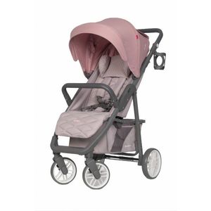 Carucior sport Euro-Cart Flex Powder pink, cadru de aluminiu, roti cu suspensii, spatar reglabil in 3 pozitii, suport pentru biberon, accesorii incluse imagine