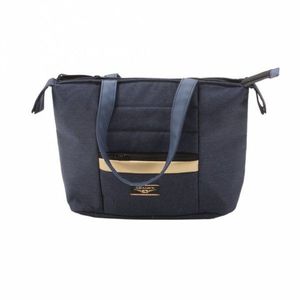 Carucior 3 in 1 Adamex Rimini Alu tip Collection Linen EcoLeather RY95 Blue Gold cu scaun auto iSize, parte sport reglabila pana la orizontala, landou cu suport de cap reglabil, accesorii incluse imagine