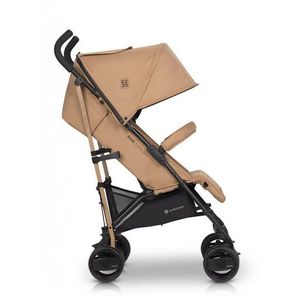 Carucior sport Euro Cart Ezzo cu pliere tip umbrela pozitie de somn si parasolar XXL Camel, spatar reglabil in 3 pozitii, dotat cu husa de picioare, roti cu suspensii imagine