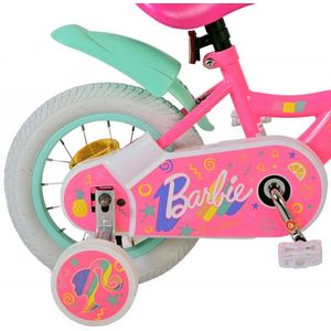 Bicicleta EL Barbie 12 inch, roti din cauciuc gonflabile, roti ajutatoare, scaun si ghidon ajustabile imagine